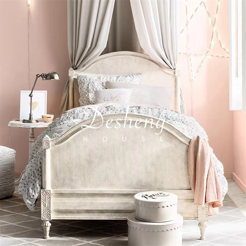 French retro old solid wood be - огляд і ціна Carriage Bed