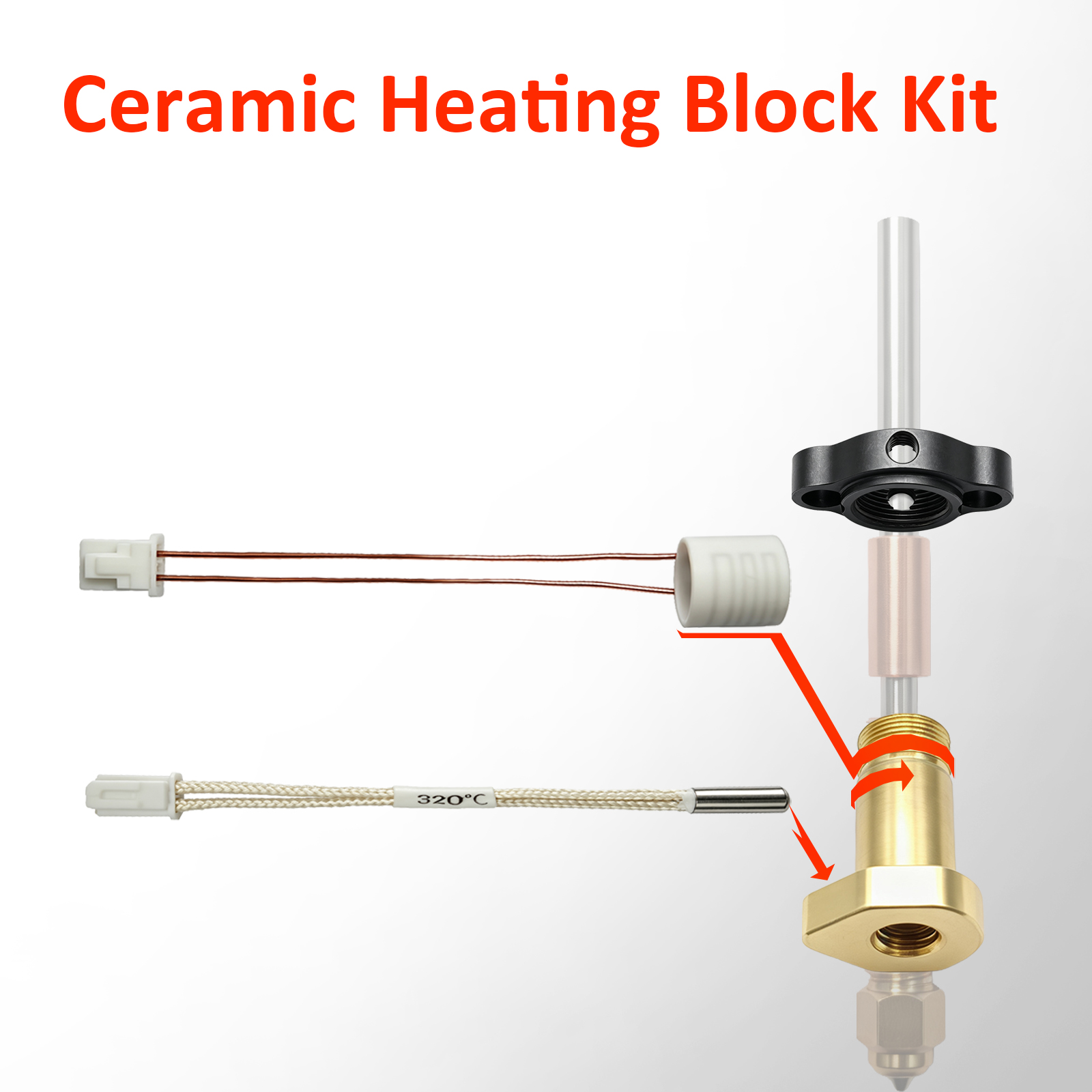 Upgraded 24V 60W Ceramic Heate - огляд і ціна Hotend Assembly