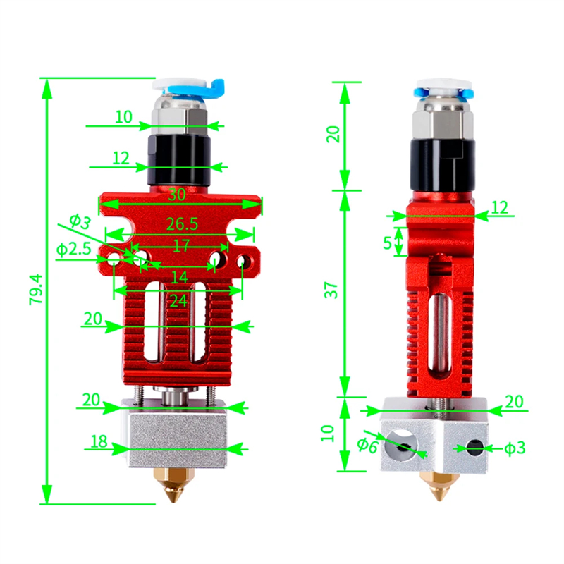3D Printer Parts CR6 SE J-head - огляд і ціна Direct Drive Extruder
